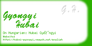 gyongyi hubai business card